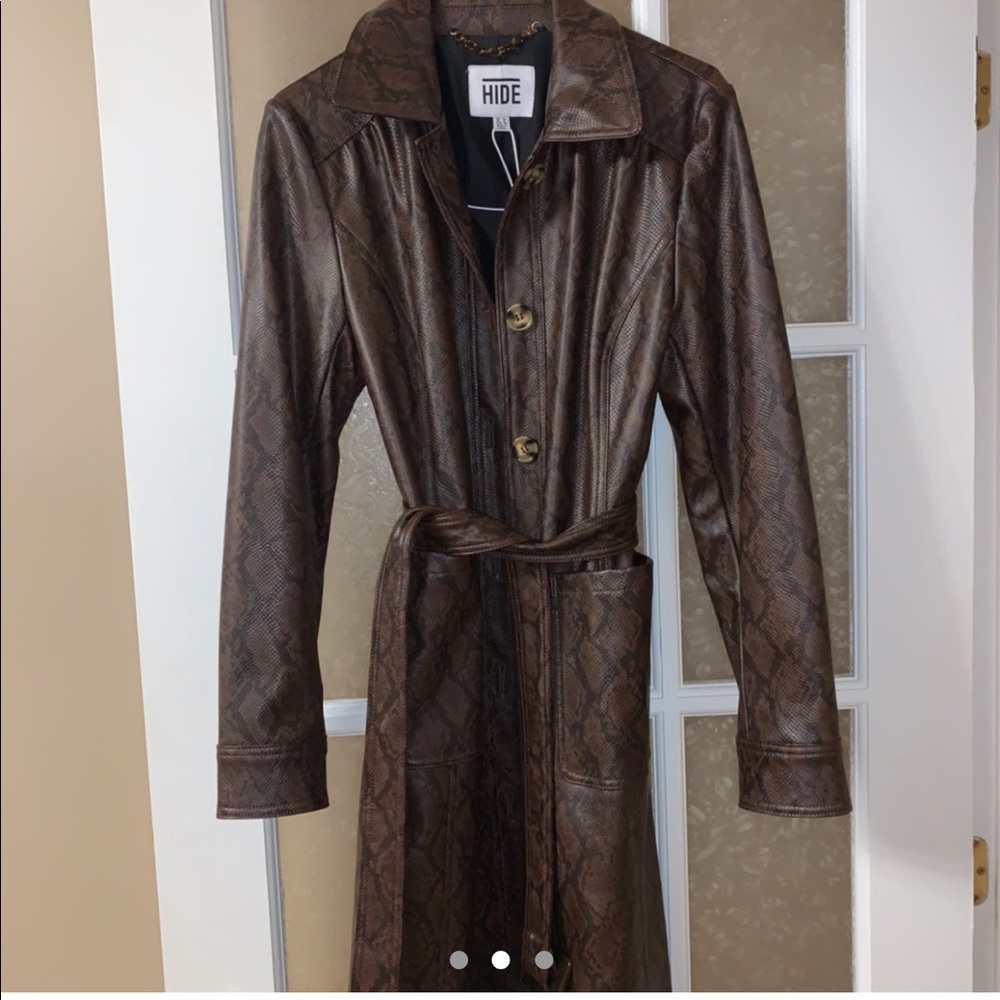 Snakeskin trench-coat